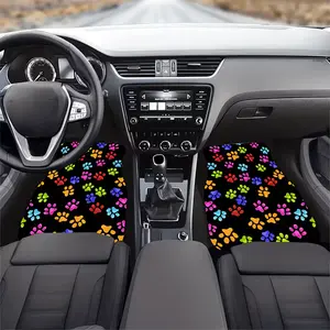 4 pieces of rainbow dog paw car floor mats - fashionable, easy to clean, suitable for all vehicle models, durable and providing long-lasting protection for your car interior, enhancing driving pleasure accessory starlight anti-slip pink