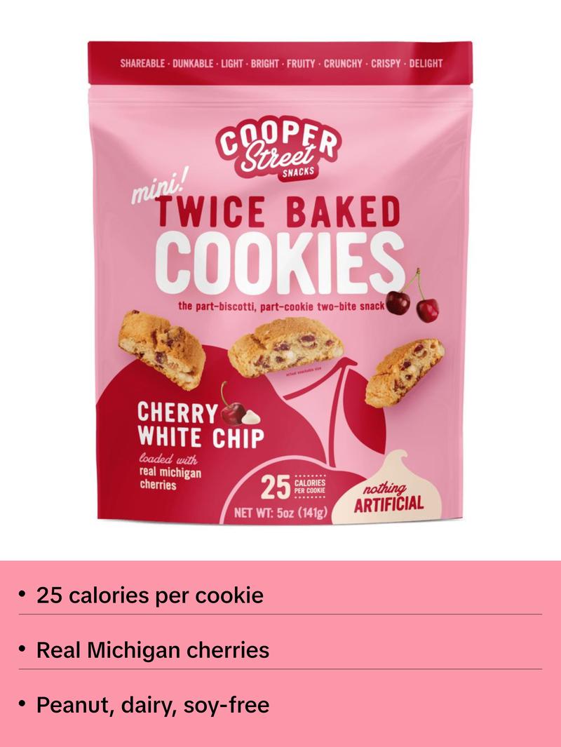 Cherry White Chip Twice Baked Cookies 5oz - 3 Pack