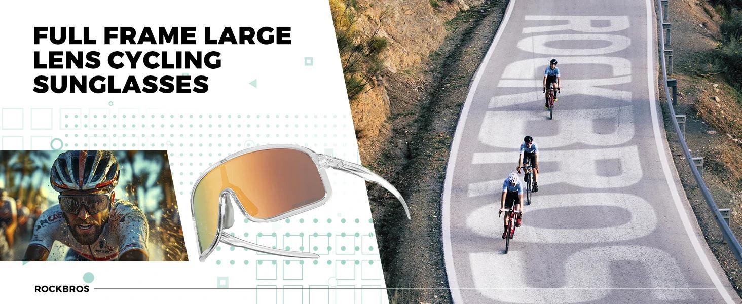 ROCKBROS Cycling Sunglasses Polarized Sports Glasses UV400 Protection TR90 Frame Detachable Nose Pads Unisex