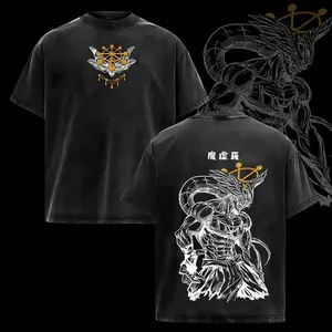 Mahoraga JJK Anime Graphic Tee, Vintage Washed Oversized Dark Anime Streetwear T-Shirt, Soft Cotton Unisex Apparel, Gift for Jujutsu Kaisen Fans