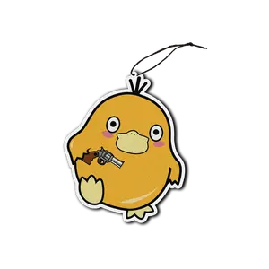 DUCKY WITH GUN CAR AIR FRESHENER - BLACK ICE
