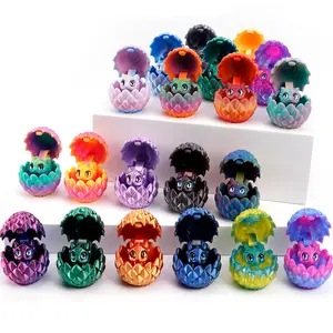 20pcs 3D-Printed Dragon Egg Set, Includes 10 Eggs & 10 Mini Dragons in Random Colors, Home Desktop Decor for Easter, Valentine's Day and New Year