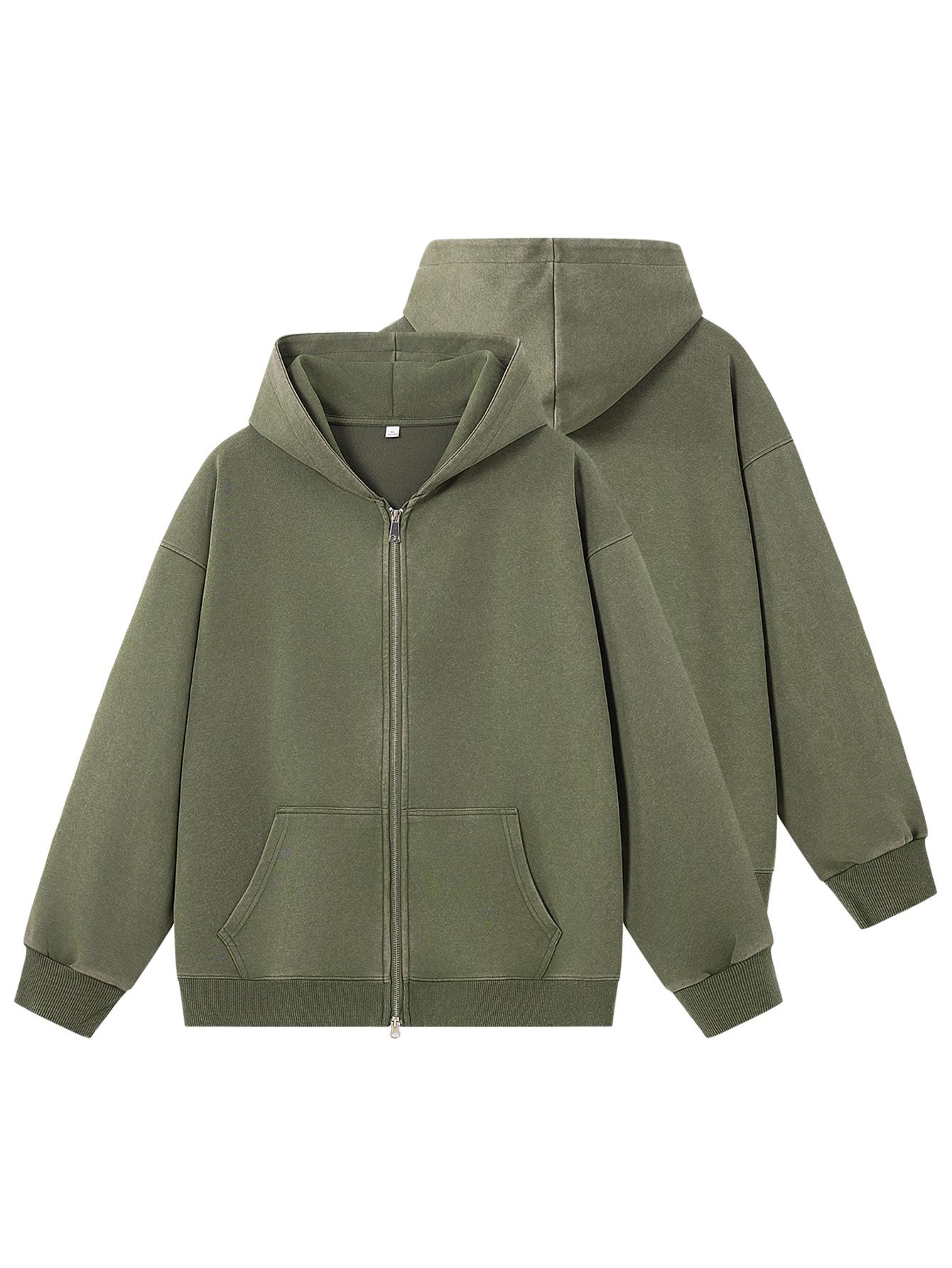 CCCMAI Men's Zip Up Hoodie Vintage Washed Hoodies Streetwear Hooded Sweatshirts Jackets Unisex zip up hoodie， Menswear Soft Casual Stylish Tops Plain Long Sleeve