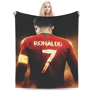CR7 King Ronaldo Jersey Wall Tapestry Vibrant Red Soccer Jersey With Golden Glow Perfect For Fans Birthday Festival Polyester Fabric All Season Decor Durable Home Decor Christmas Mothers Day Gift Halloween Christmas Gift