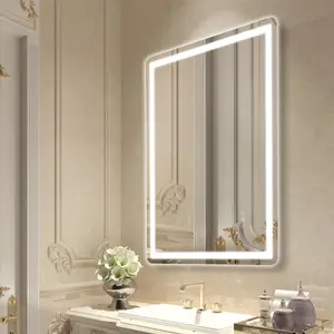 VEVOR LED Bathroom Mirror,  , 28" x 36" LED Bathroom Vanity Mirror with Frontlit and Backlit, Anti-Fog Memory Mirror with Lights, Stepless 3 Colors Temperature Dimmable Bathroom Mirror, Wall Mounted