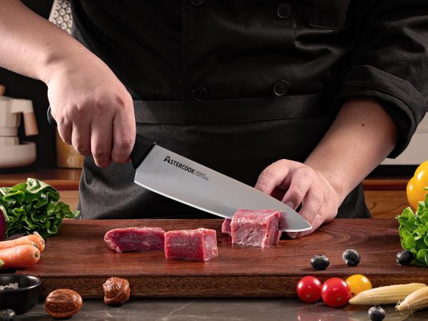 Astercook 14 piece kitchen knife set, dishwasher safe, high carbon stainless steel knives, kitchen utensils black knives butter knives Block Cutting