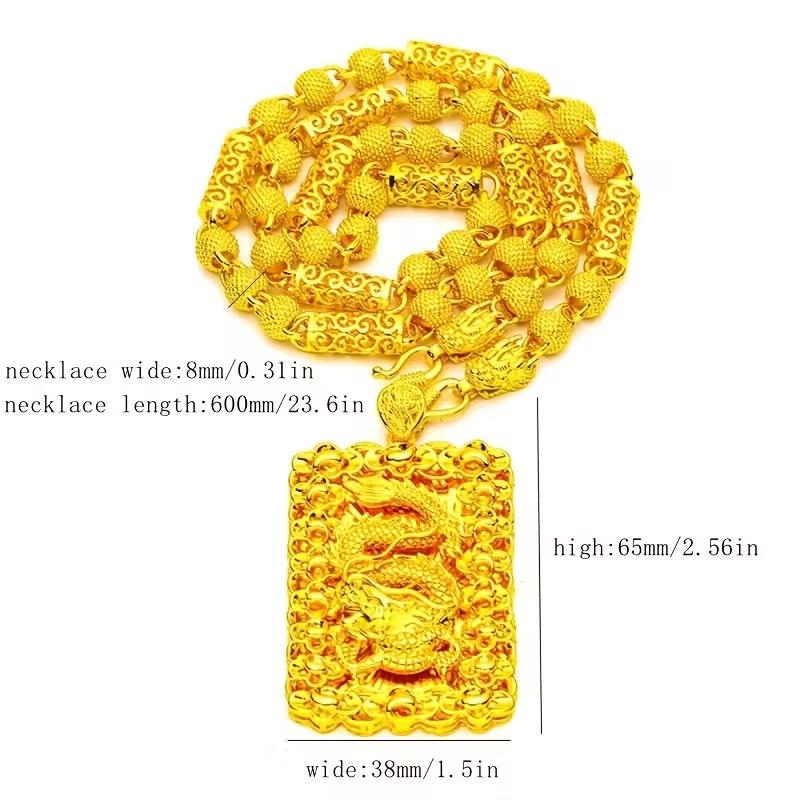 18K Gold Plated Necklace For Women Men Guanyin Golden Dragon Pendant Clavicle Chain Non Fade Wedding Engagement Gift Jewelry radiant cut ring Miami Cuban Link Set Virgin Mary Heart daryl ear necklace Vintage Brass Cigarette Box with love eye horus