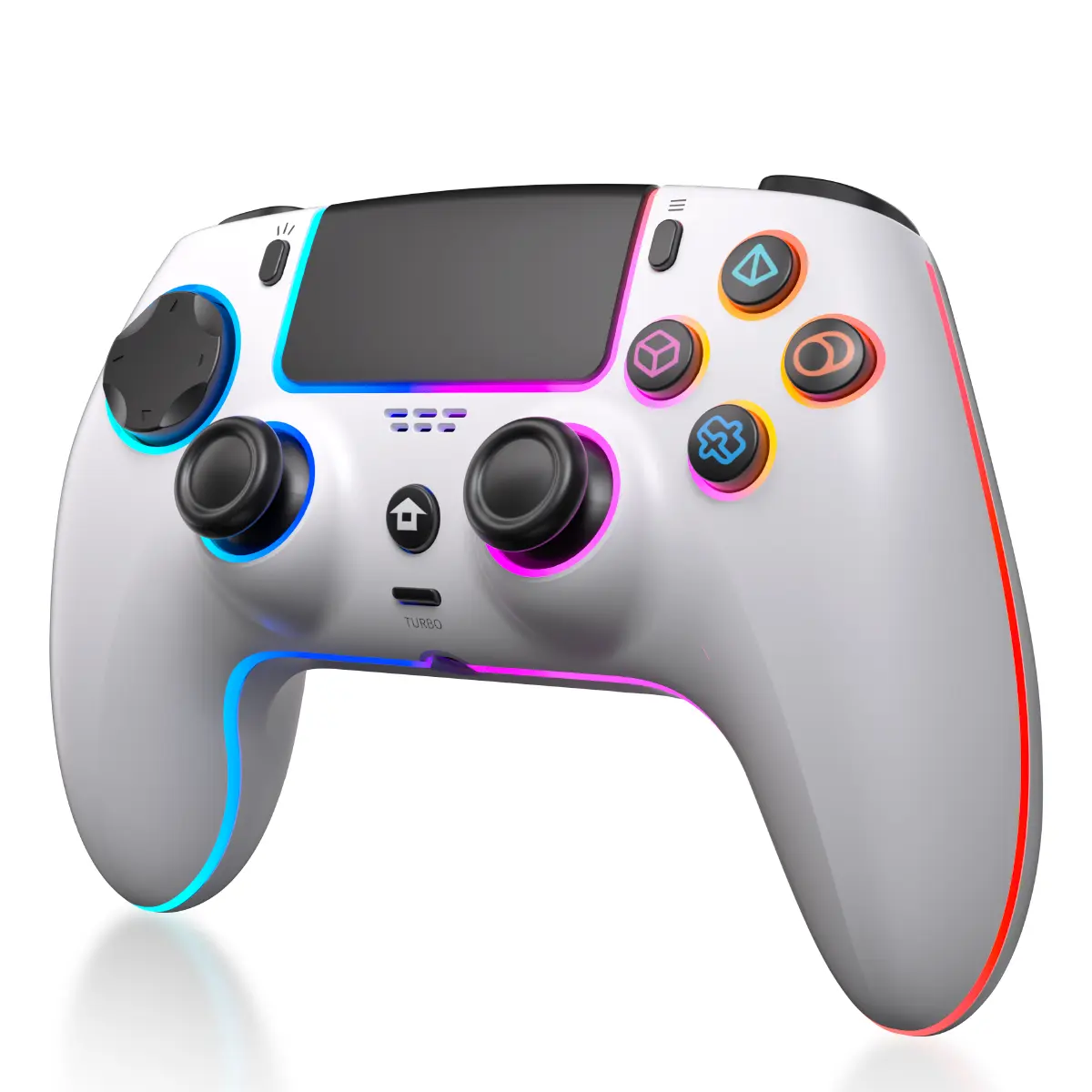 YUYIU PS-5 Programmable Macro Wireless Controller Remote, compatible with PS5/Slim/Pro/Windows PC, for PS5, equipped with a 3.5mm audio jack, touchpad, six-axis motion control, charging cable, gaming accessory, custom controller, PS5 accessory.