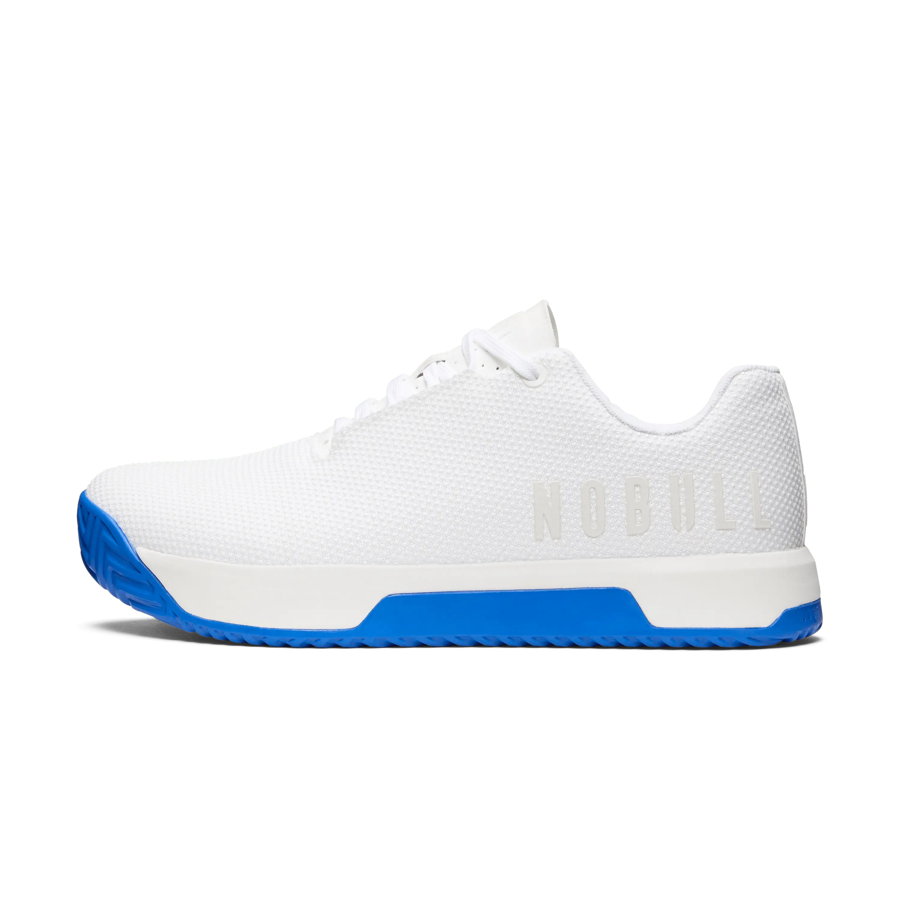 NOBULL Men's Outwork Edge (Impact) Shoe in White Royal Blue - OG Strength Training Shoe, Durable Gym Trainer, Lifting Sneaker