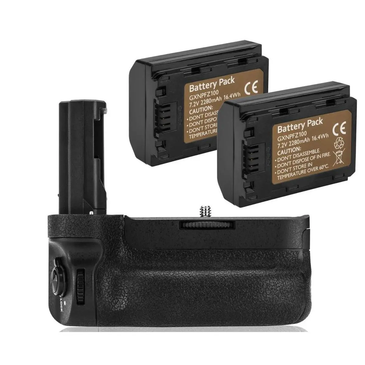 Green Extreme VG-C3EM Rechargeable Camera Battery Grip with Lock & Mount for Sony A9, A7 III, A7R III - Includes 2 NP-FZ100 Batteries, Camera Accessories