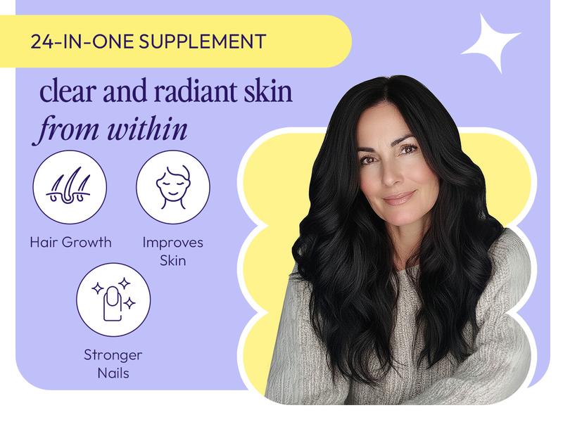 Fuel Beauty 24-IN-1 Complete ALL-IN-ONE Hair Growth, Skin & Nails 60 Capsules with 30,000 MCG DHT Blocking Saw Palmetto Formula & 24 Powerful Ingredients for Radiant Skin & Healthy Hair Pro Collagen Hydrating Colagen Optimum Fitness Dietary Healthcare