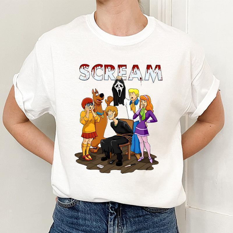 Scooby Scream Parody Shirt “It’s Always Someone You Know” Horror x Cartoon Graphic Tee, Unisex Casual Streetwear Top, Funny Scary Mashup Design T-Shirt for Men and Women, Trendy Halloween Meme Style Hoodie & Tee Gift