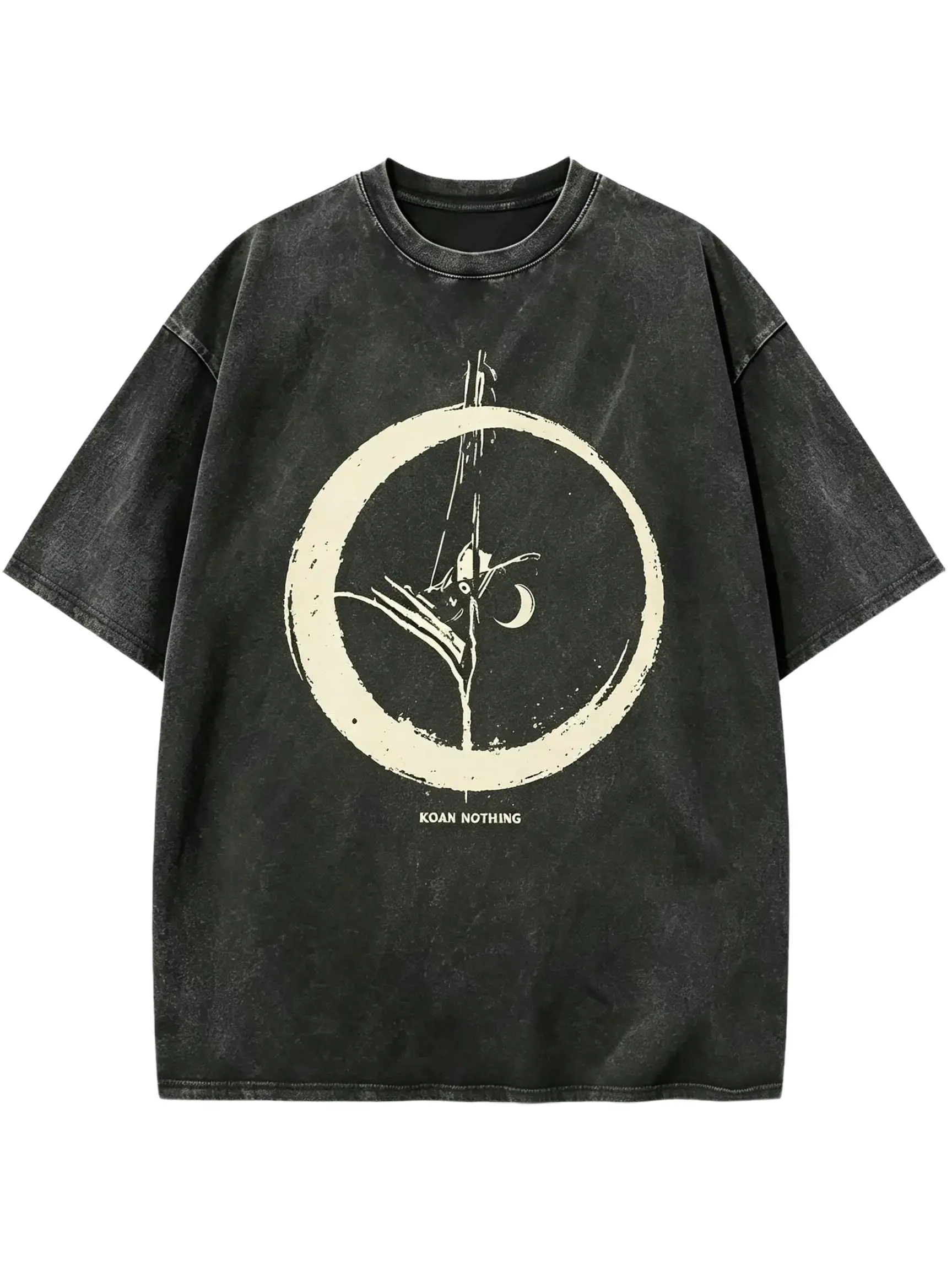 Men's Vintage Washed "Korn Nothing" Graphic T-Shirt - Oversized Nu Metal Grunge Band Distressed Round Neck Shortsleeve Casual Menswear Tops Love Streetwear