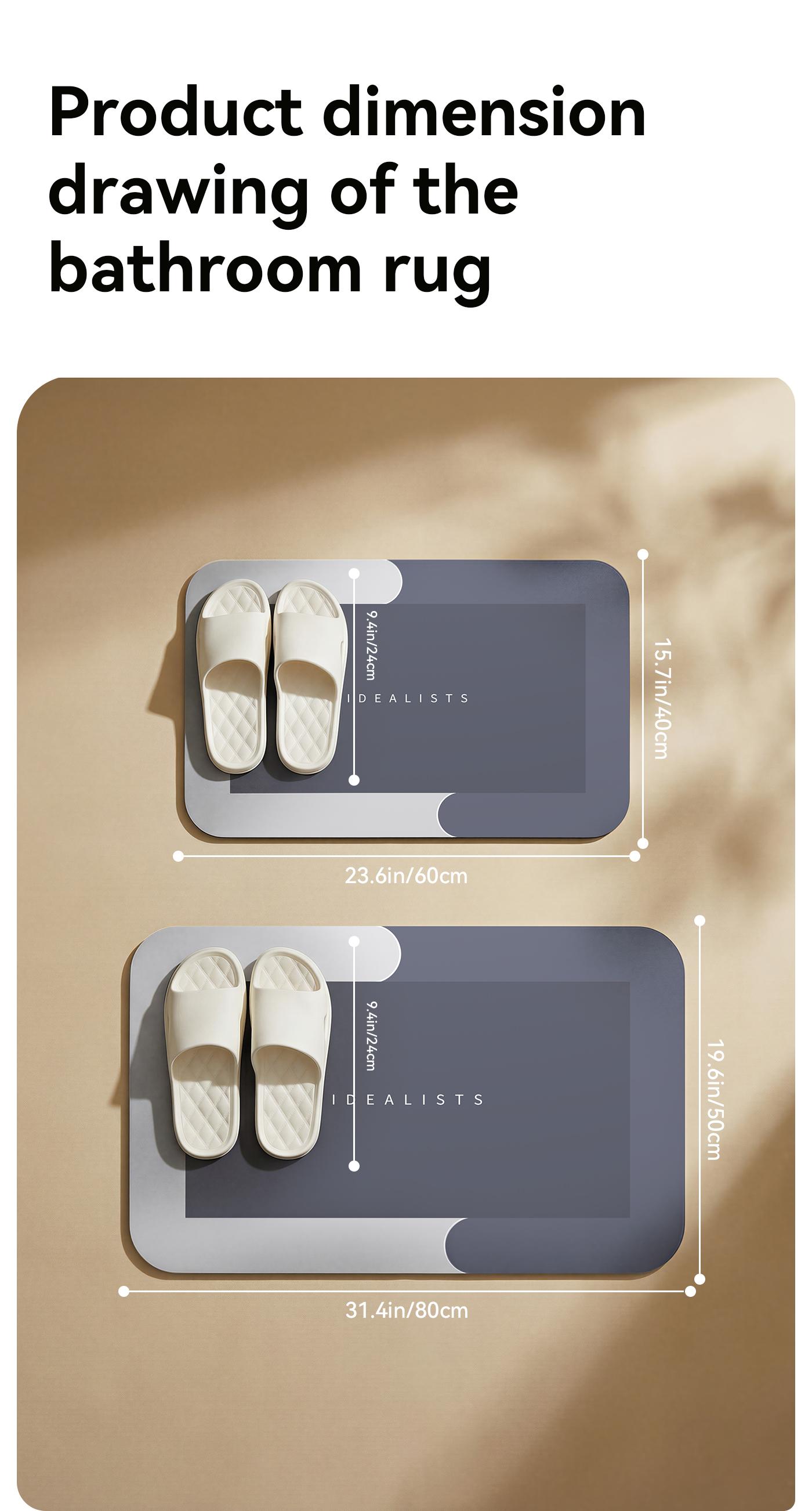 Premium Quick-Dry Bathroom Mat - Ultra-Absorbent Thin Diatomite Bath Mat-Rubber Backing Non-Slip, Machine Washable, and Mildew-Resistant Rug for Shower, Kitchen, Laundry Room,and More with Geometric Design and Easy Cleaning last-minute Valentine's present