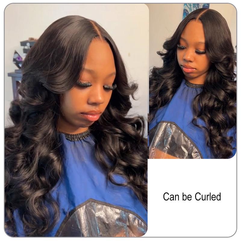 [Wequeen] 2x6 HD Lace Closure Straight Body Wave Skin-Like Closure Human Hair, Soft & Natural, Durable & Lightweight, 14-18 Inch, #1B Natural Black Valentine Gifts