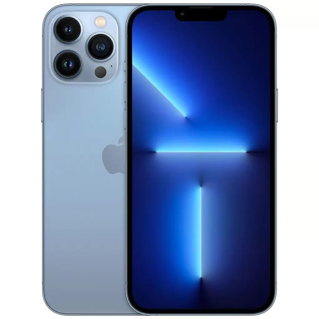 Refurbished Unlocked 5G 128GB Blue Ceramic 13 Pro Max Smartphone (6.7 in, Chargeable, IP68 Water-Resistance, Acceptable Condition) with Rear Camera, Screen, SIM Compatibility, Bluetooth, Cellphone Adapter, Charging Chip, Wireless Capability
