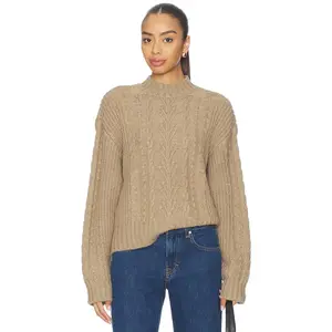 Tularosa Zolene Mock Neck Sweater in Taupe