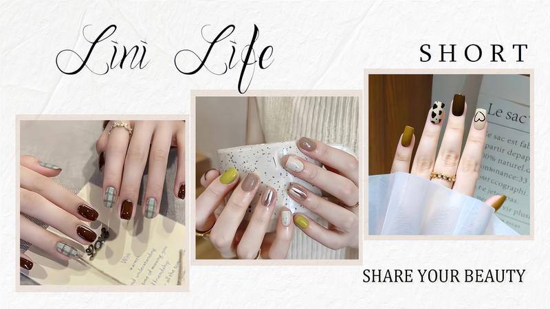 24 Pcs Short Square Press On Nails with Jelly Glue,Reusable Soft Gel Fake Nails Kit for Women and Girls with Feature Protective UV Coating DIY,Candy Two-Tone、Red-Brown Plaid、Caramel Two-Tone  Nails Press Ons，Daily versatile, full sizes