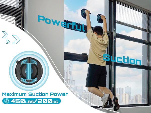 SEESII Suction Cups for Glass Lifting: 8" Tile Suction Cup Lifter with Handle and Pump, 200KG Load Capacity Heavy Duty Vacuum Lifter for Lifting Large Tile, Granite, Metal, Windows (2-Pack)