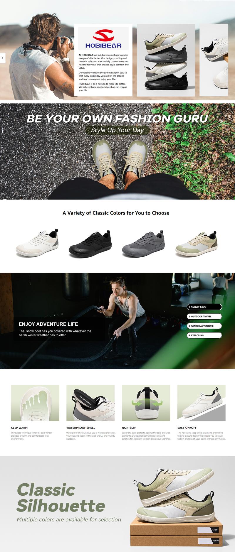 HOBIBEAR Wide-Toe Shoes for Spring & Autumn: Barefoot-Feel Casual Sneakers for Men & Women, with Extra-Wide Foot Shape Design for Sports