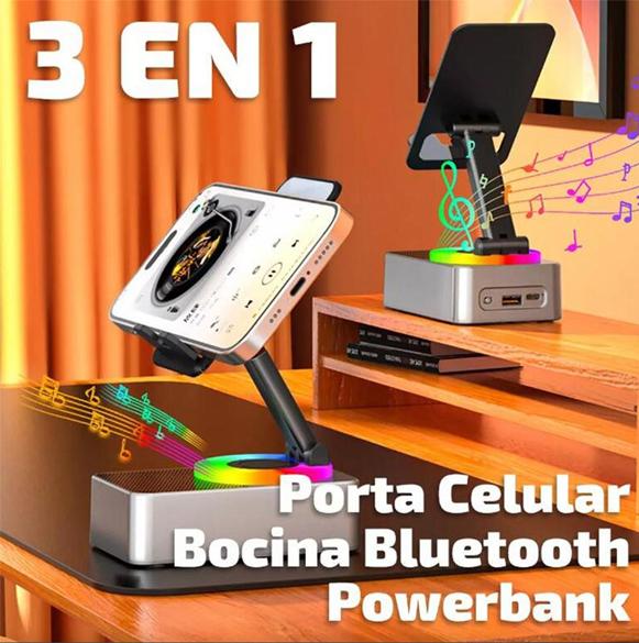 IMOLl Wireless Audio Induction Bluetooth Speaker, Phone Holder, Equipped with Induction Speaker, LED Light, Non-slip Base, HD Surround Sound, 1500mAh Battery. Compatible with iPhone, iPad and Android devices.