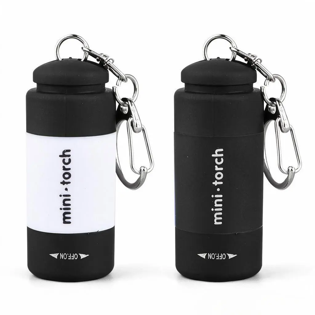 2-Pack Rechargeable Mini Keychain Flashlight with Clip-On, Super Bright EDC LED Pocket Mini-Torch, USB-C Hiking Flashlight with Strobe Mode, Car Emergency Gift for Men