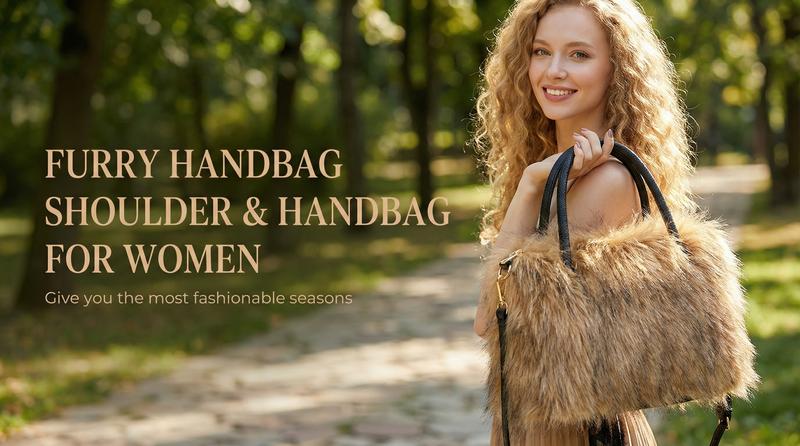 New Faux Fur Handbag Shoulder Purse Shoulder Crossbody Bag, Grab Handle & Strap, Fashion Design, Multiple Colors, Perfect Daily Accessory,Women's Shoulder Handbags Faux Fur Tote Bag Fluffy Satchel Handbags for Women, Mom, Friend, Bridesmaids