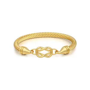 Aprilery Twisted Rope Bracelet with Infinity Charm Closure - Stylish Twisted Rope Design & Secure Infinity Charm Closure for Everyday Wear