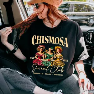 Chismosa Social Club Shirt, Latina Chisme Tee Mexicana Gift, Retro Mexican Margarita Cafe, Latin Funny Tee, Hispanic Trendy,Womens Mexican