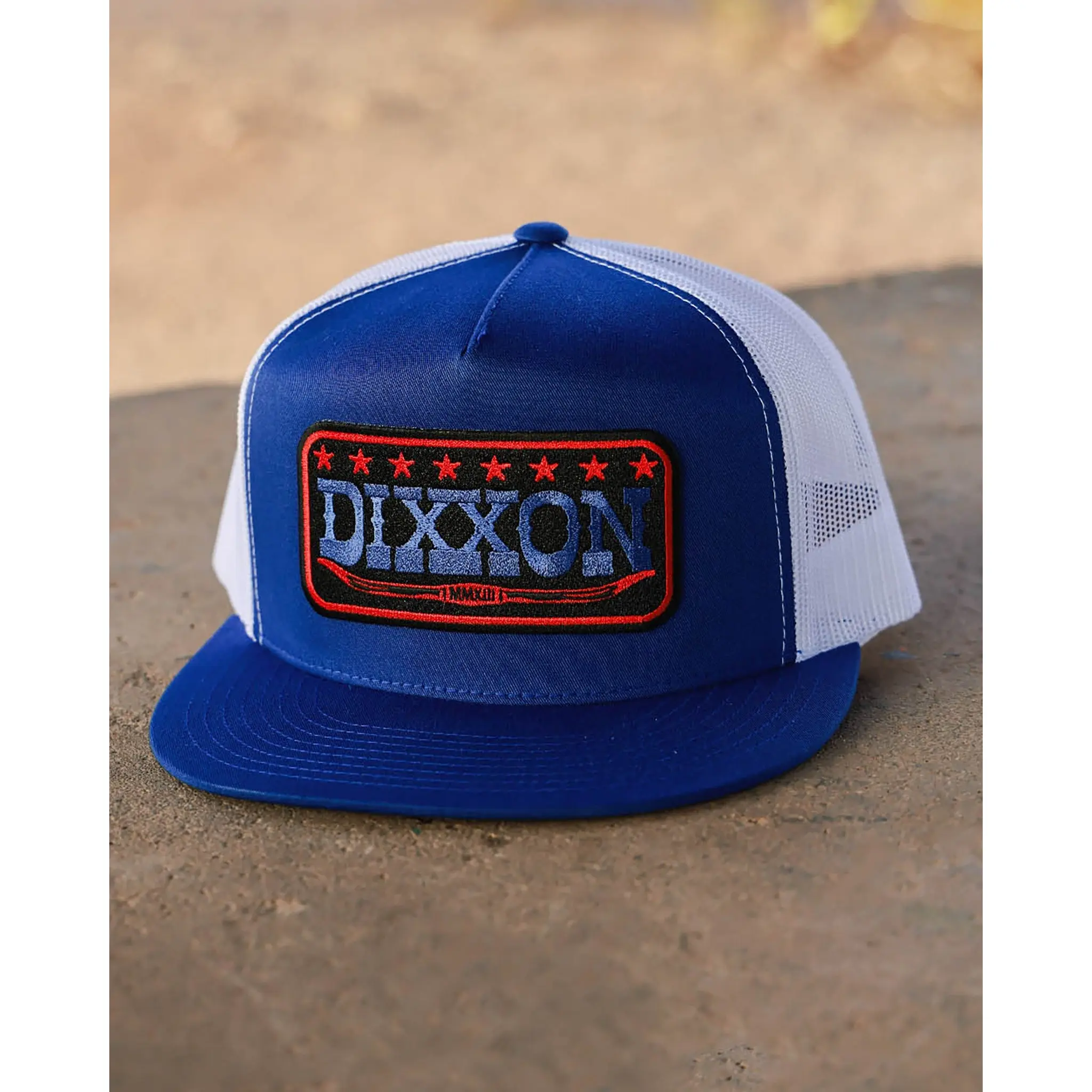 Longhorn Flat Bill Trucker Snapback - Red, Black, & Blue