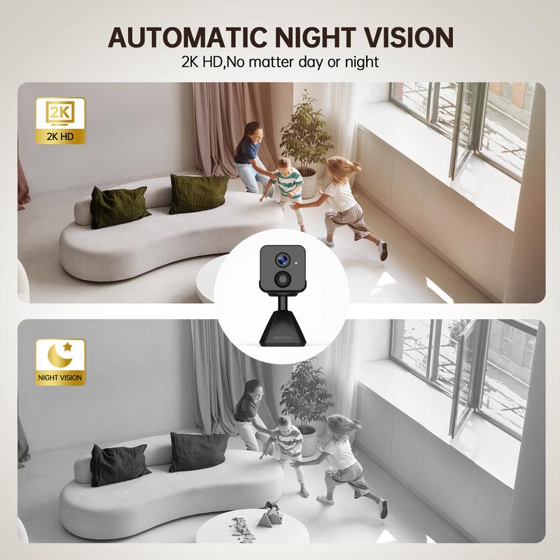 2K Wireless Security Camera - Color Night Vision, PIR Motion Sensor and Alarm, Two-Way Talk, SD/Cloud Storage | Baby, Pet, and Elder Care