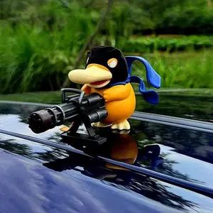 Creative Duck Figure Decorative Ornament for Cars Motorcycles Dashboard and Desktop with Unique Design and Functional Handle
