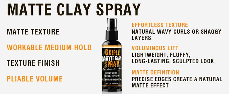 Matte Clay Spray Hair Texturizing & Volumizing Spray- Mens Hair Product Clay Texture Spray Lightweight Clay Hair Spray Incease Volume Brush Gel