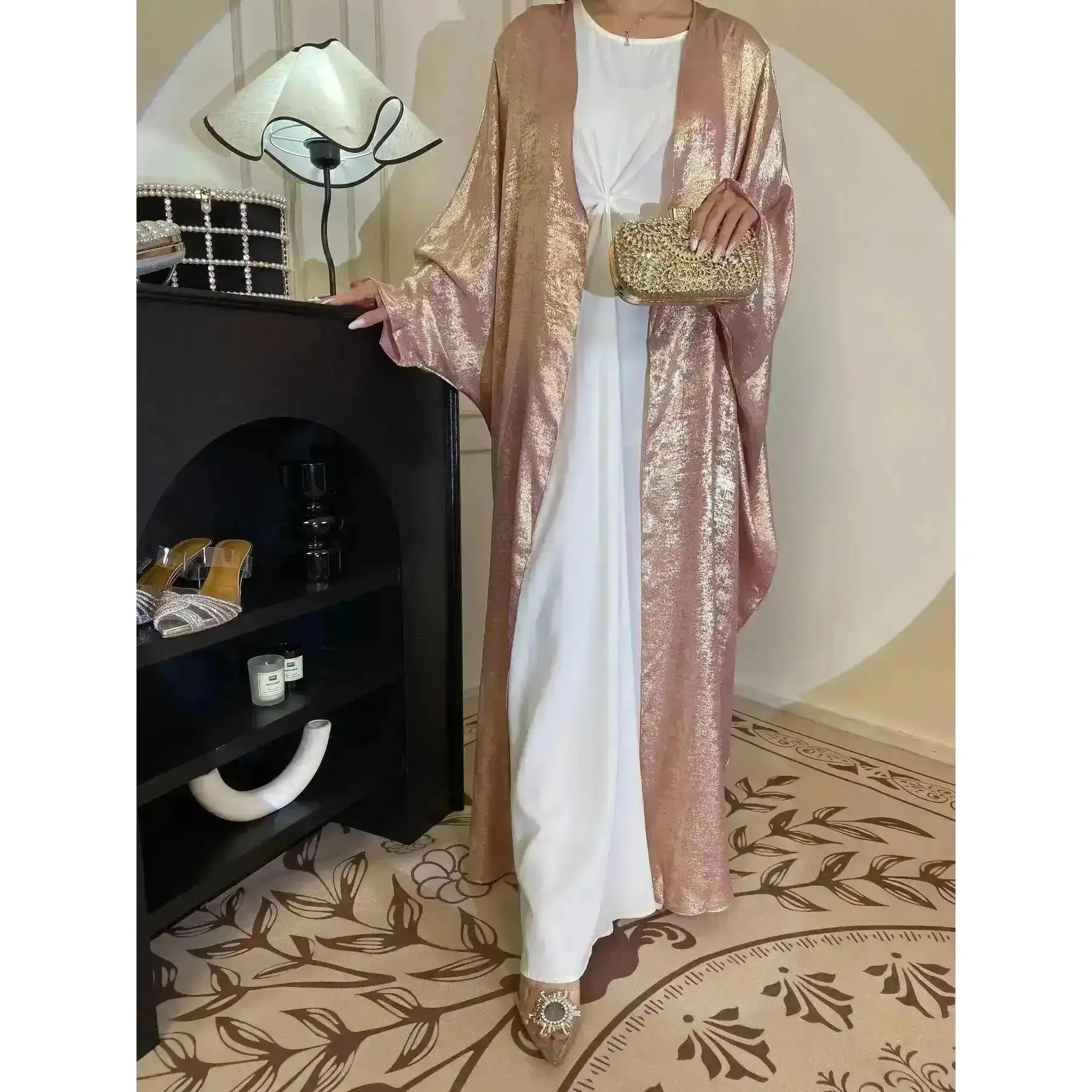 Fashionable New Style, Color Modest Abaya, Elegant Long Sleeve Open Front for Daily Wear, Ladies Islamic Clothing All Seasons, Women, Effortless Style, Adjustable, Modern, Versatile, Vacation Ready, Trendy