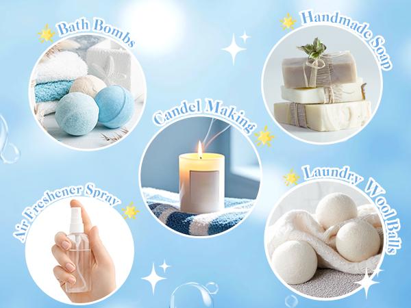 Clean Diffuser Oils Gift Set - 6x10ML Luxury Fragrance Oil Blend, Clean Scent Essential Oils Set for Diffuser, Candle, Soap Making Scents