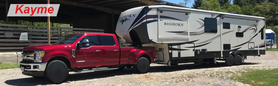 Kayme RV Tire Cover/Coat 4 Pack Waterproof Wheel Protector for Travel Trailer Camper Truck SUV Motorhome Sun Rain Snow Protection