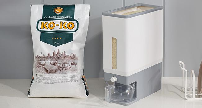 Lifewit Rice Container, Airtight Dispenser with Visible Barrel, Moisture Proof Storage for Grains, Flour, Soybean, Dry Food BPA-Free Utensils