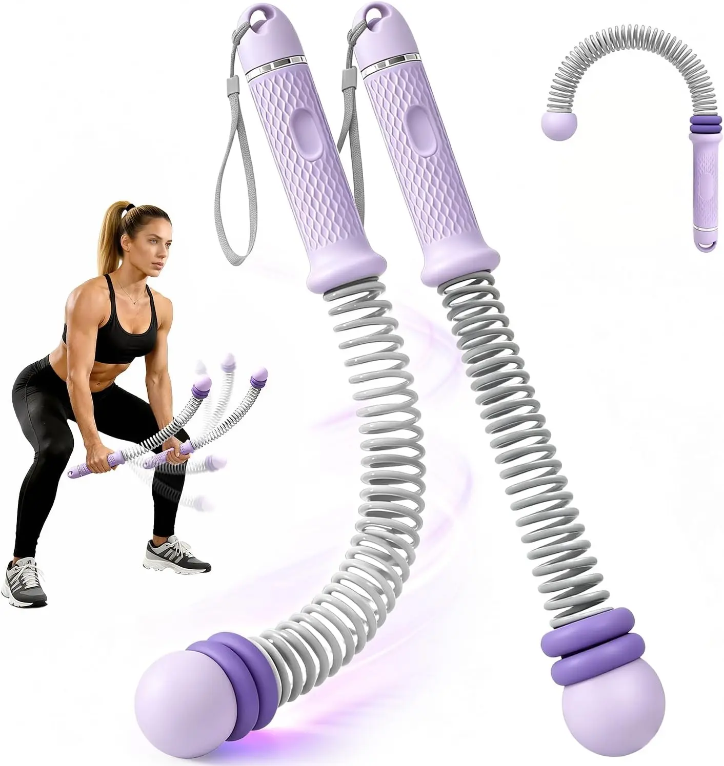 Ropeless Battle Ropes Portable Weighted Fitness Equipment Cordless Exercise Rope for Home Gym, Strength Cardio Weights Workout Training, Fitness Gear for Men Women Fitness Trainer Workout