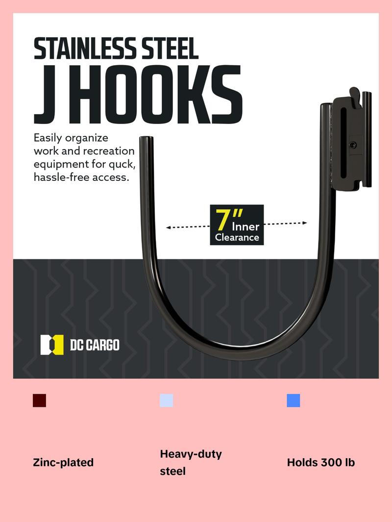 Heavy-Duty 7" Large E track J-Hook