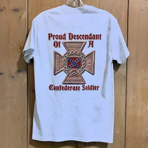 Proud Descendant Of A Confederate Soldier Shirt Southern Flag Tshirt Retro American History Pride Tee Heritage Tee Dixie Legacy Unisex T-Shirt For Summer Patriotic Oversized Graphic Streetwear Politics Classic Menswear Rebel Shirt Gift For Him Men Women