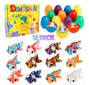 12 Pcs 3D Printed Animal Fidget 3D Mini Animal Flexible Cute Articulated Small Stress Pet Relief Fidget for Adult Party Favors Home Display(5-7cm,Axolotl)