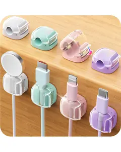 Cable Clips,8 Pack Cord Holder Cord Organizer Spring Cord Clips Phone Charger Wire Desk Cable  Home Office School Decor Women Cute Desk Accessories