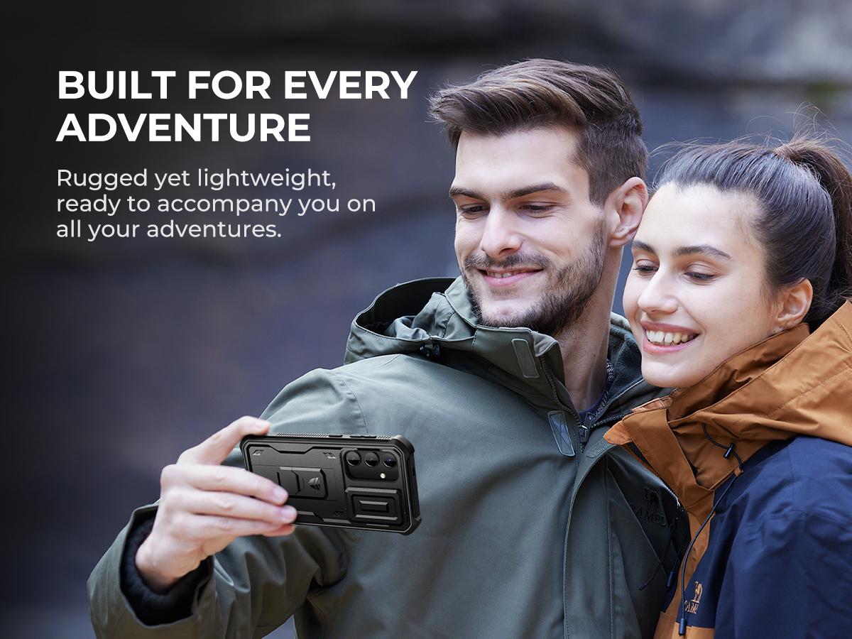 Dexnor for Samsung Galaxy S24/S24 Plus/S24 Ultra/S24 FE Case with Built-in Slide Camera Cover & Screen Protector & Kickstand, Heavy-Duty Shockproof Rugged Case Full-Body Bumper Protective Cover (2024)