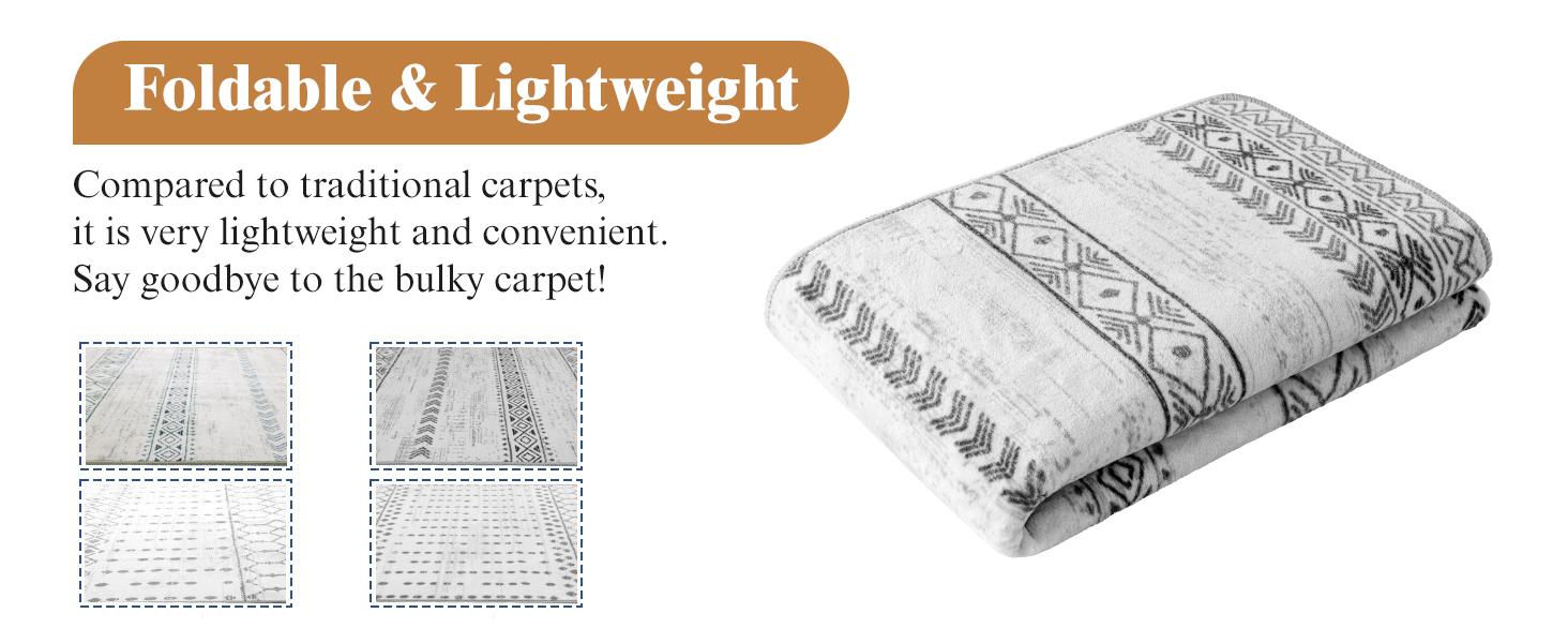 Shilucheng Washable Area Rug 9x12, Vintage Boho Non-Slip Stain Resistant Rug for Living Room Bedroom, Machine Washable Floor Carpet