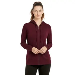 Women’s Lightweight Cotton Hoodie with Packets Full Zip Up Cotton Blend Drawstring Regular & Plus Size S-3XL Casual Zipper Hooded Sweatshirt Womenswear Activewear for Spring Fall Winter Outdoor