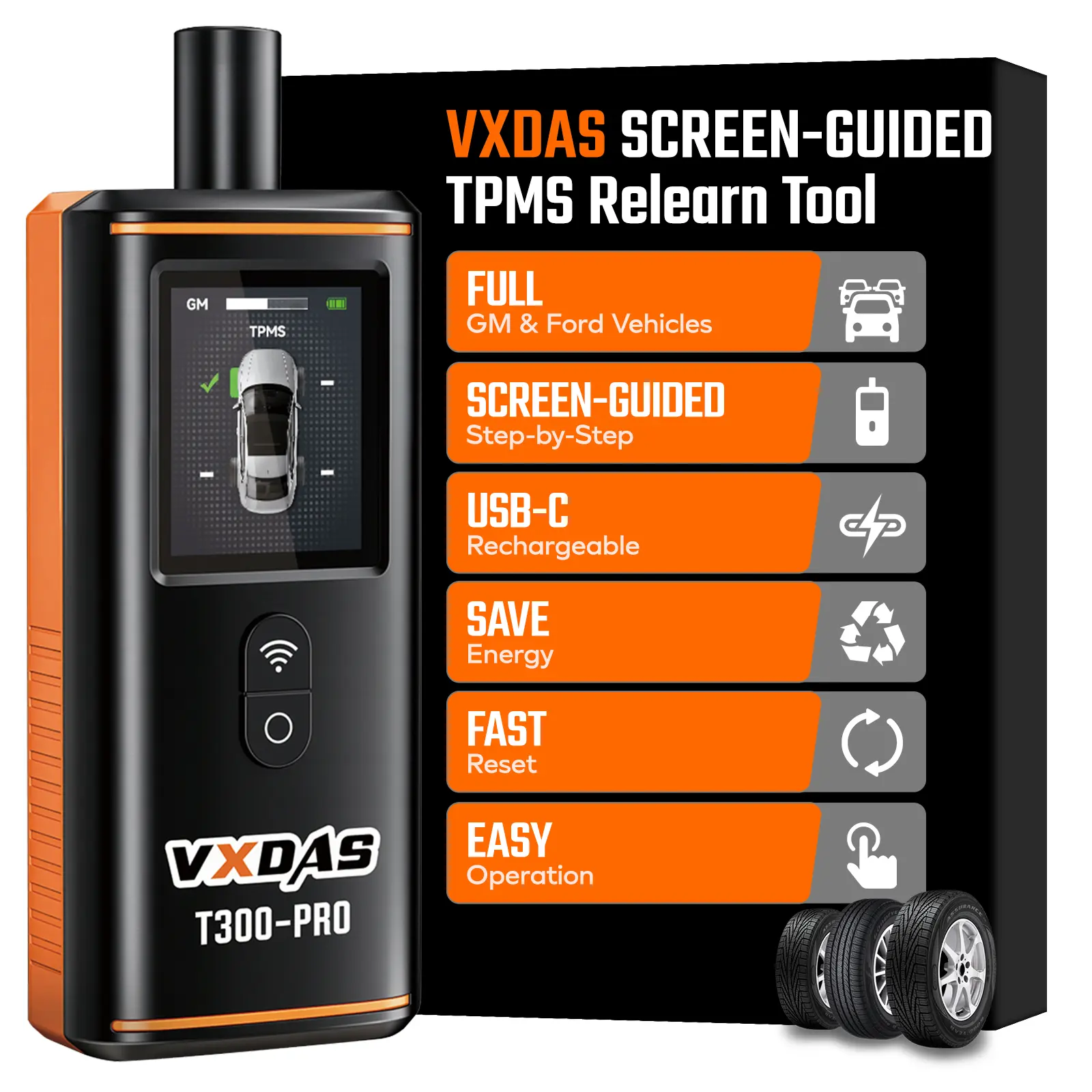 [GM & Ford]Screen-Guided TPMS Relearn Tool Tire Sensor TPMS Reset Tool Tire Pressure Monitor System Activation Tool for GM Ford Chevy/Buick/Cadillac/Lincoln Vehicles 2026 Upgraded Edition