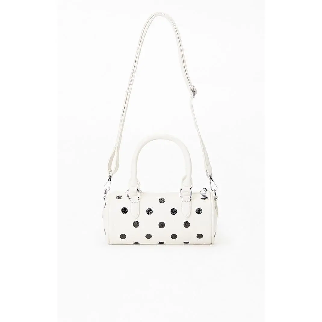 Pacsun Women's Polka Dot Faux Leather Mod Spot Barrel Bag