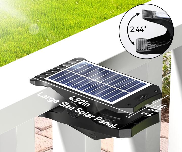 FABSTYL Solar Clip Lights with Motion Sensor,IP65 Waterproof Wireless Security Lighting for Yard, 4-Color Adjustable Outdoor Solar Flashlight with Remote Durable High Lumens 2 Pack