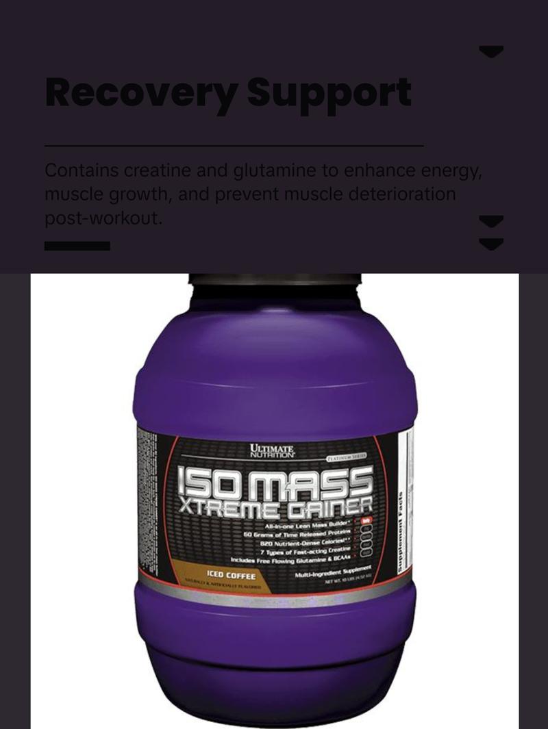 Ultimate Nutrition ISO MASS XTREME GAINER® - Chocolate Milk Flavor, 16:13 Carbohydrate to Protein Ratio, 66g Protein, 7 Flavors, 80 Servings