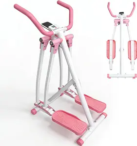 Air Walking Elliptical Exercise Machine - Foldable Low-Impact Cardio Trainer with LCD Monitor, Extended Stride & Non-Slip Pedals for Home Gym